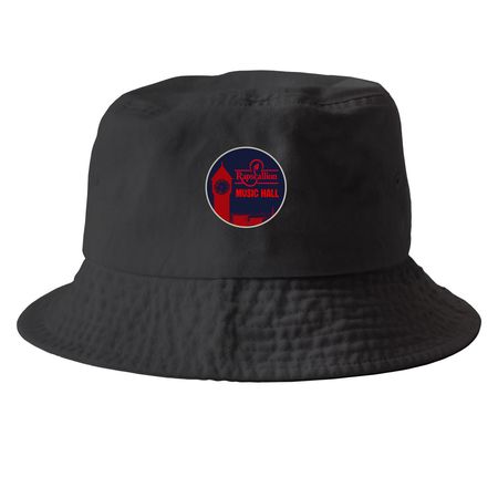 Hats, a Black Printed Bucket Hat