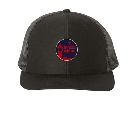 Hats, a Black Printed Snapback Trucker Cap