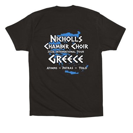 Greece 2026 Tee, a Black Premium Cotton Tee (back-view)