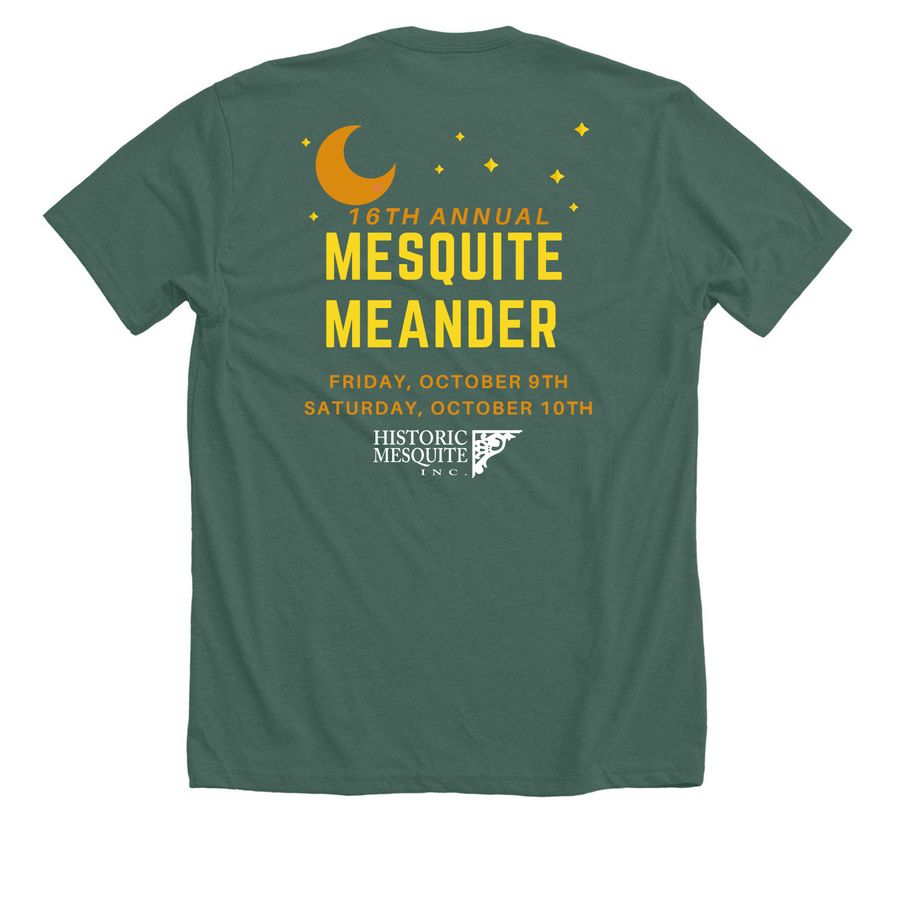 Mesquite Meander 2026, a Heather Forest Premium Unisex Tee (back-view)