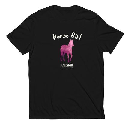 Horse Girl - Ivory Logo, a Deep Black Allmade Eco Triblend Unisex Tee