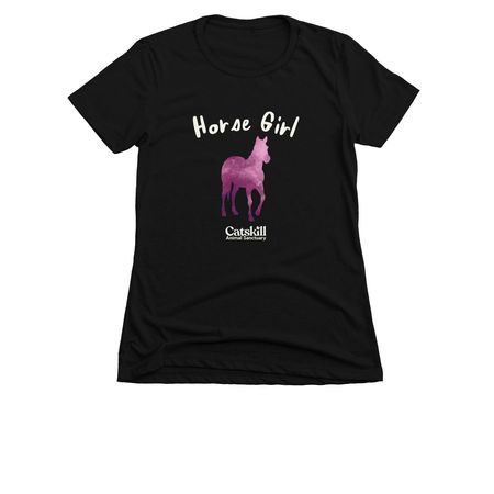 Horse Girl - Ivory Logo, a Black Women's Slim Fit Tee