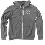 Feral for TNR, a Deep Heather Zip Up Hoodie (back-view)