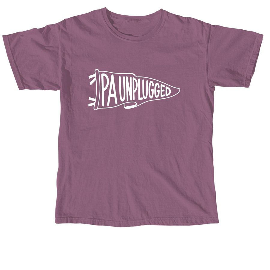 PA Unplugged Pennant Tee, a Berry Comfort Colors Unisex Tee