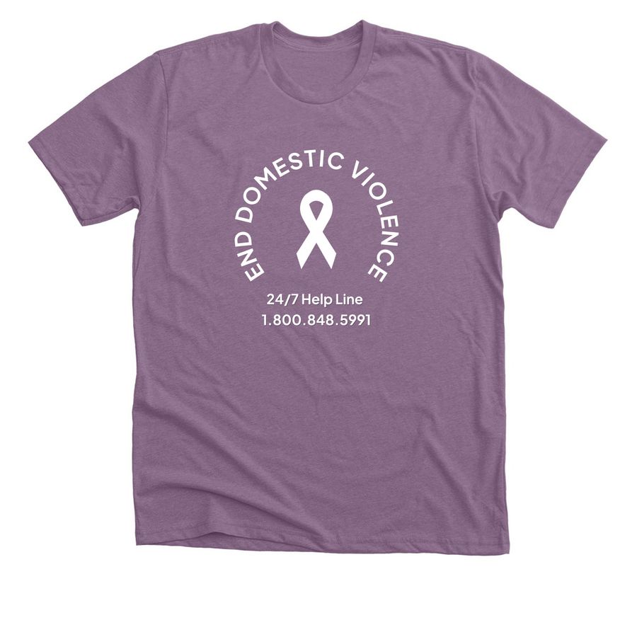 End Domestic Violence, a Heather Purple Premium Unisex Tee