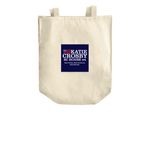 Team Katie Bags, a Natural Over-the-Shoulder Shopping Tote Bag (back-view)
