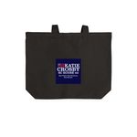 Team Katie Bags, a Deep Black Cotton Canvas Tote Bag (back-view)