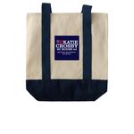 Team Katie Bags, a Natural/Navy Two-Tone Grocery Tote Bag (back-view)