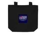 Team Katie Bags, a Black Organic Cotton Tote Bag (back-view)