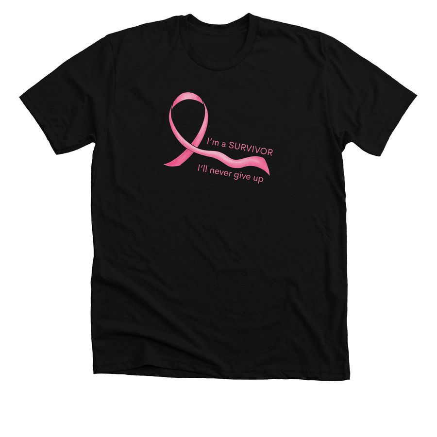 Survivor Breast Cancer Tee | Bold Imprint, a Solid Black Blend Premium Unisex Tee