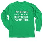 Mental Health Awareness Month, a Irish Green Classic Long Sleeve Tee (back-view)