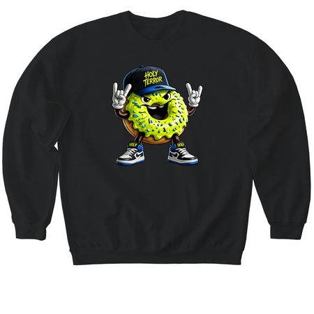 HTE "DONUT" MASCOT&nbsp;, a Black Softstyle Crewneck Sweatshirt