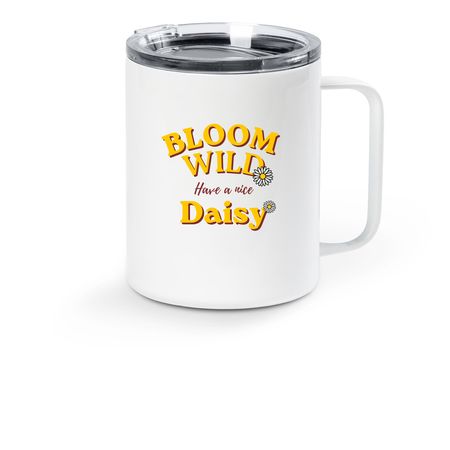 Travel Mug, a White Stainless Steel Travel Mug