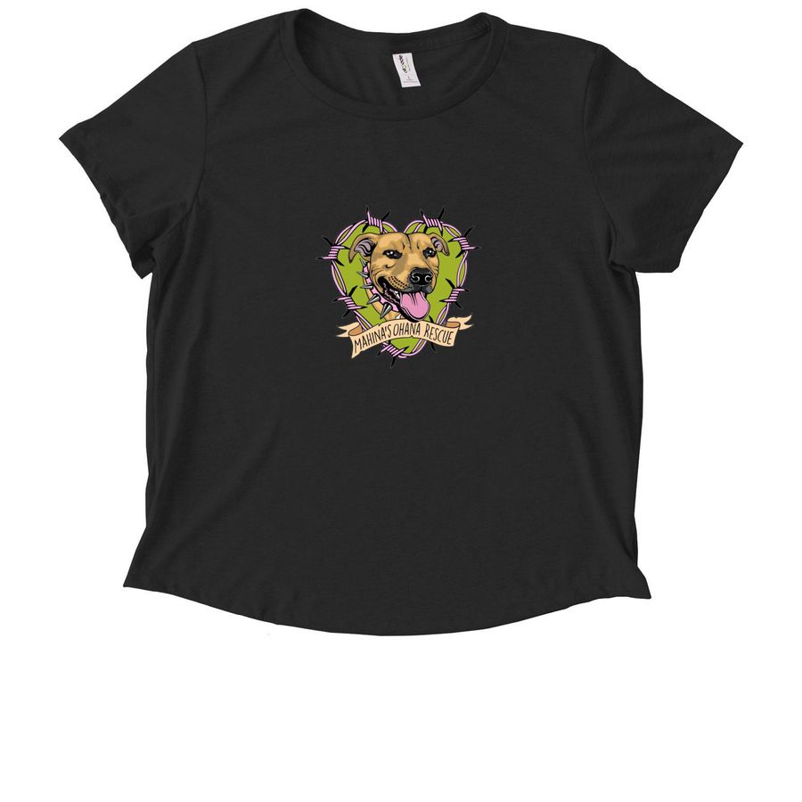 Women's ?Mahina?s Ohana Rescue? logo tees, a Deep Black Allmade Eco Triblend Women?s Scoop Neck Tee
