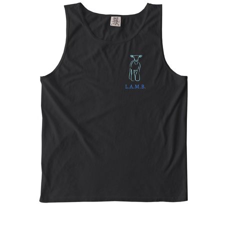 4-H Club Lamb, a Black Comfort Colors Tank Top