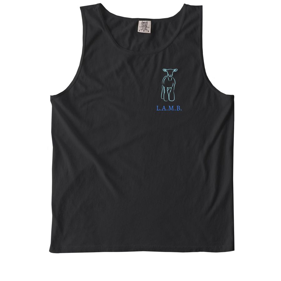 4-H Club Lamb, a Black Comfort Colors Tank Top