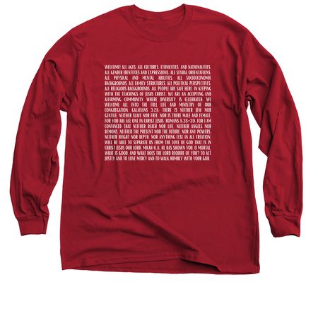 FUPC Welcome, a Cardinal Red Classic Long Sleeve Tee