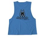 The Good Ones., a Azure Blue Allmade Eco Triblend Women?s Muscle Tank (back-view)