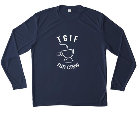 TGIF Run Crew | Alt | Performance Shirts, a True Navy Unisex Performance Long Sleeve Tee