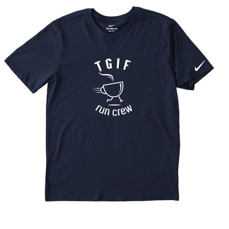 TGIF Run Crew | Alt | Performance Shirts, a College Navy Nike Dri-FIT Jersey Blend Performance Tee