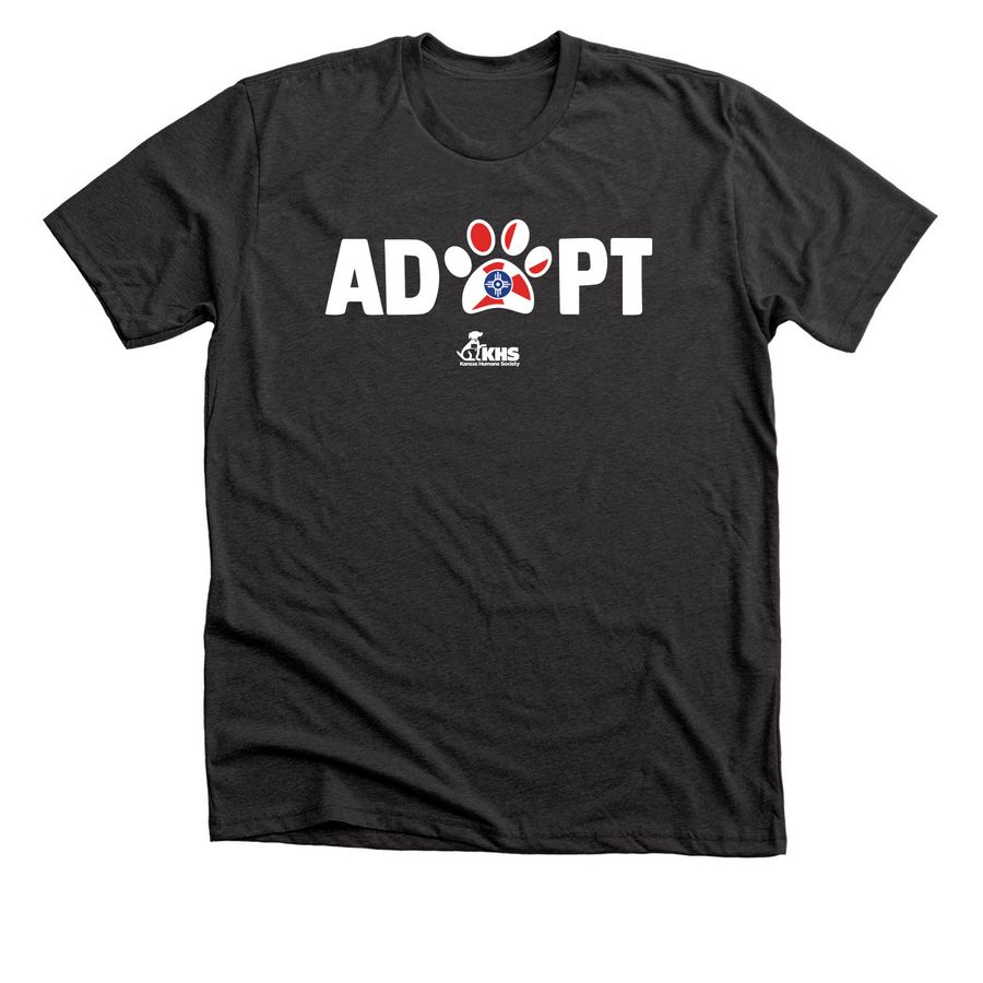 Adopt - Pawprint, a Dark Grey Heather Premium Unisex Tee