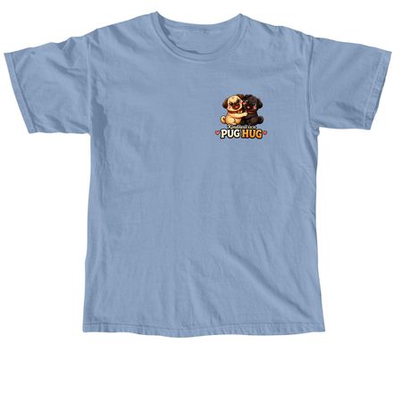 Kindness Is A Pug Hug, a Washed Denim Comfort Colors Unisex Tee