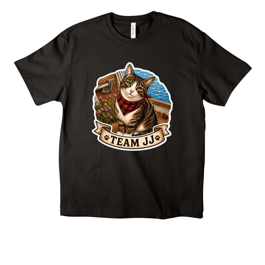 Team JJ Tshirt, a Black Unisex Heavyweight Tee