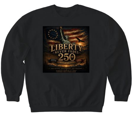 Series No. 003 ? Liberty Never Fades, a Black Softstyle Crewneck Sweatshirt