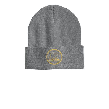 DT Guitars - Beanies, a Dark Heather Grey Printed Cuffed Beanie