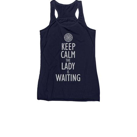 Keep Calm, a Navy Women's Racerback