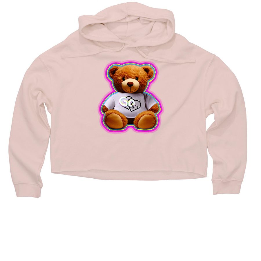Go Cuti`e Clothing Teddy Bear Edition, a Blush Women?s Lightweight Cropped Hoodie