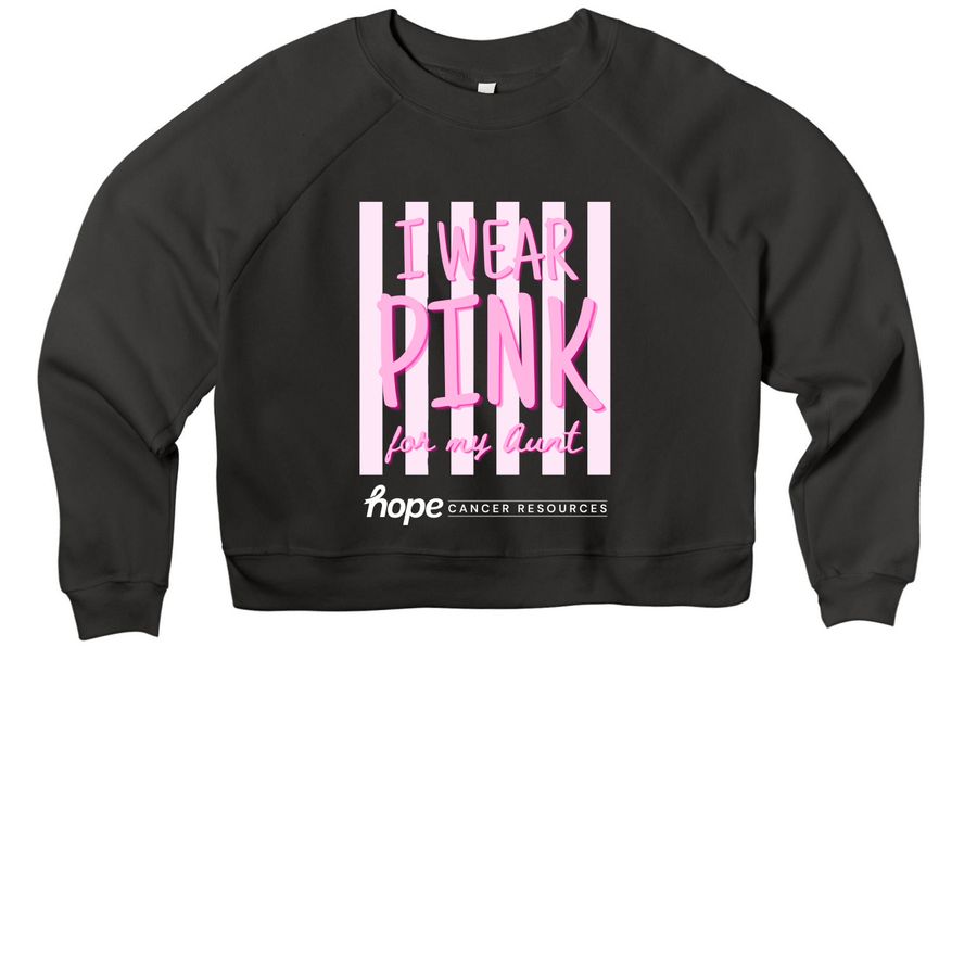 I Wear Pink- For my Aunt, a Black Women's Premium Cropped Raglan Sweatshirt