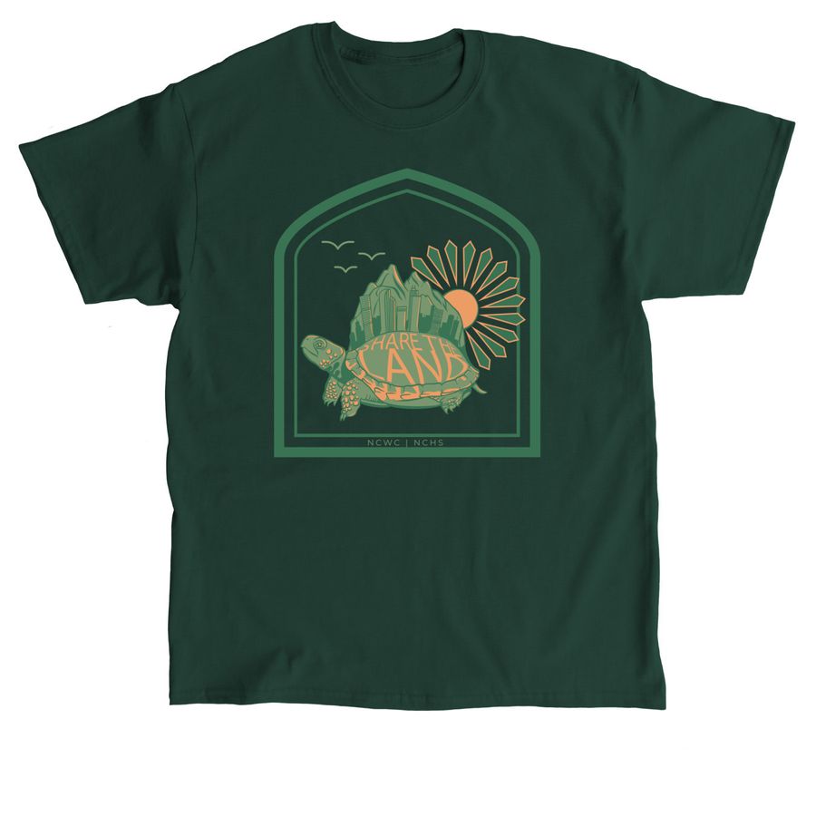Share the Land, a Forest Green Classic Unisex Tee