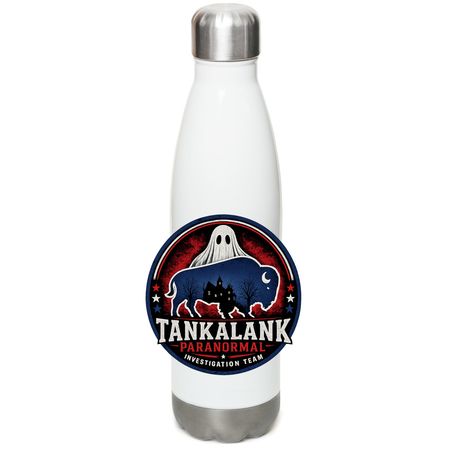 Logo wrap around water bottle, a White Stainless Steel Water Bottle