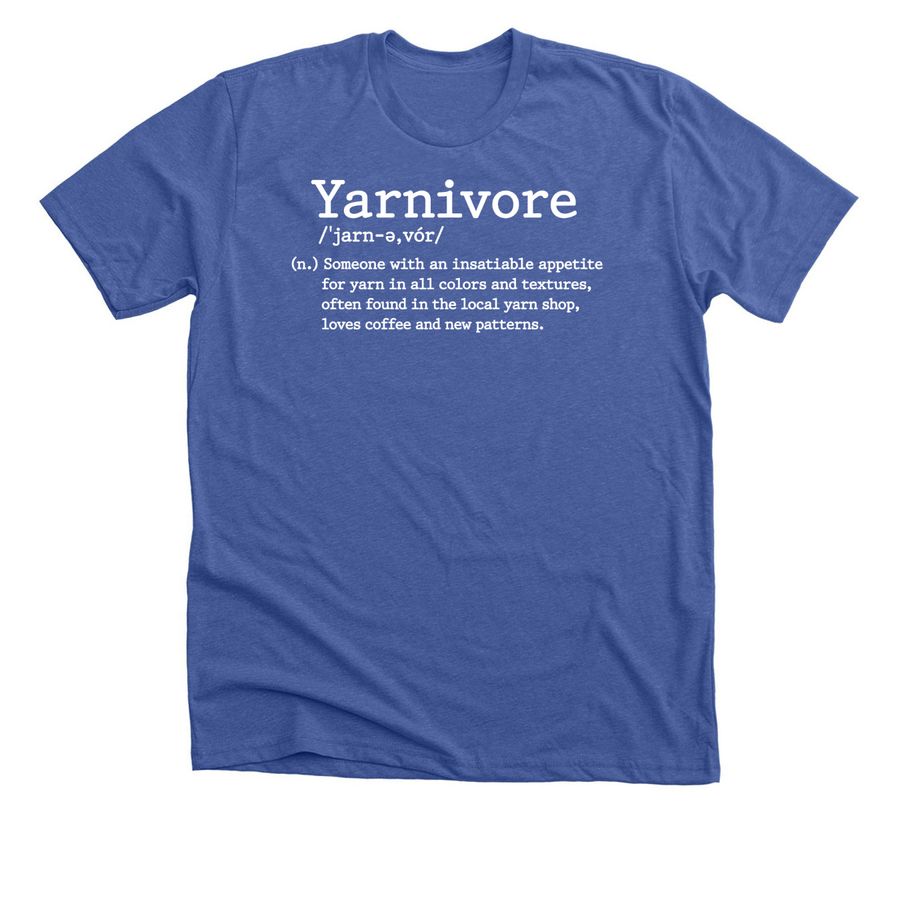 Yarnivore, a Solid True Royal Premium Unisex Tee
