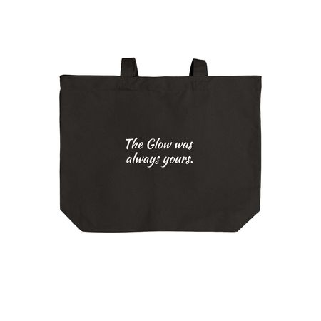 The Glow Collection | Tote Bags, a Deep Black Cotton Canvas Tote Bag (back-view)