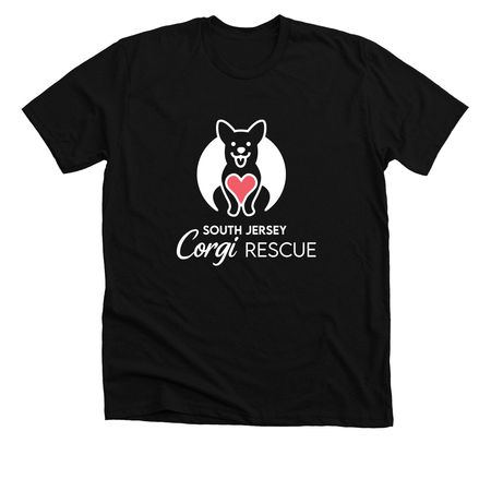 SJCR White Logo Tees, a Solid Black Blend Premium Unisex Tee