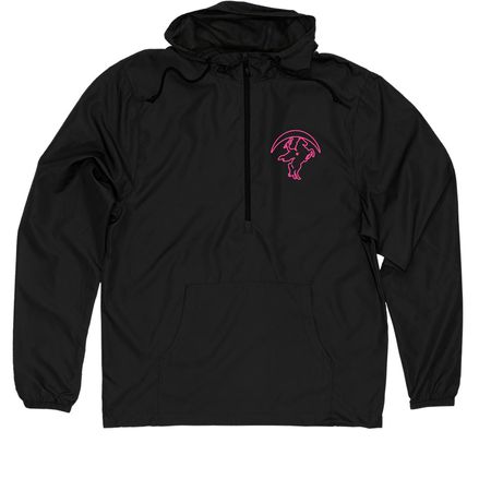 Windbreaker but pink!, a Black Quarter-Zip Windbreaker