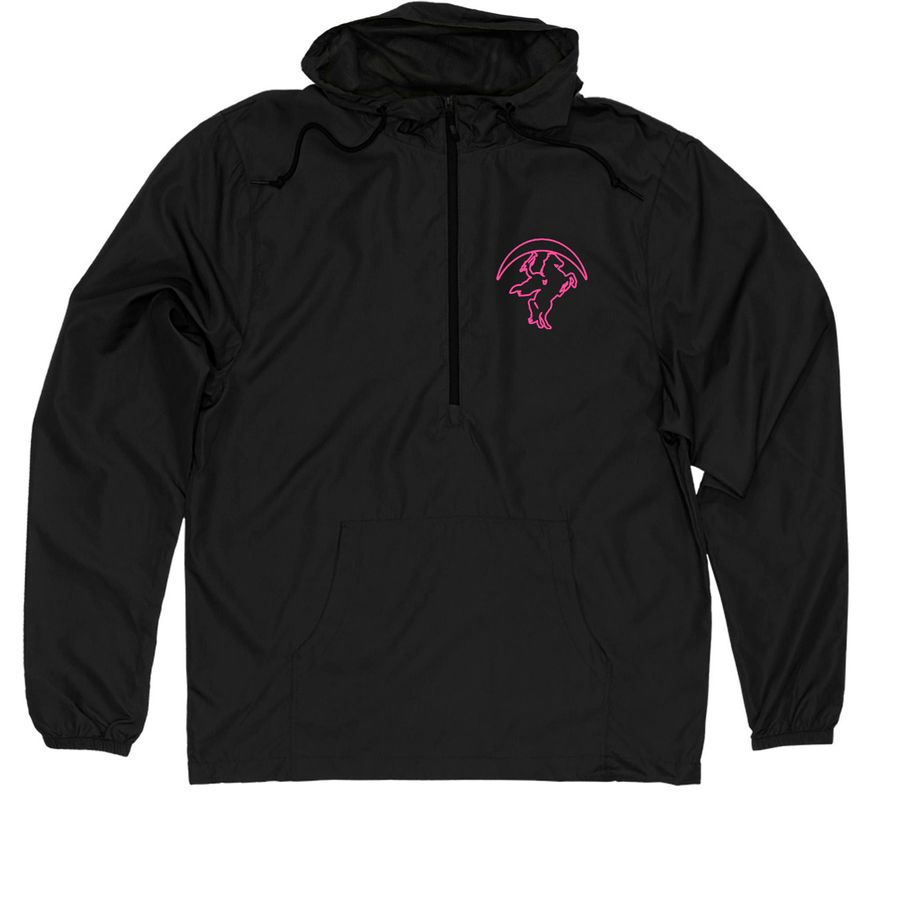 Windbreaker but pink!, a Black Quarter-Zip Windbreaker