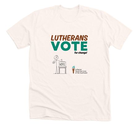 Lutherans Vote - LSS-SW, a Heather Natural Premium Unisex Tee