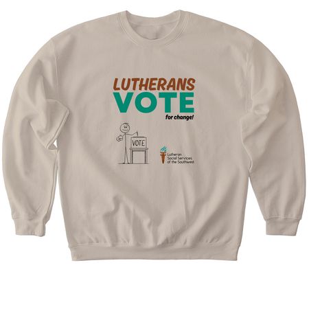 Lutherans Vote - LSS-SW, a Sand Softstyle Crewneck Sweatshirt