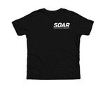 SOAR to New Heights, a Solid Black Blend Premium Youth Tee (back-view)