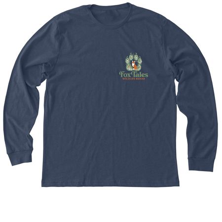 FoxTales Logo, a Heather Navy Premium Long Sleeve Tee