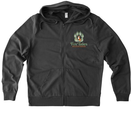 FoxTales Logo, a Terrain Grey Allmade Organic French Terry Zip Up Hoodie