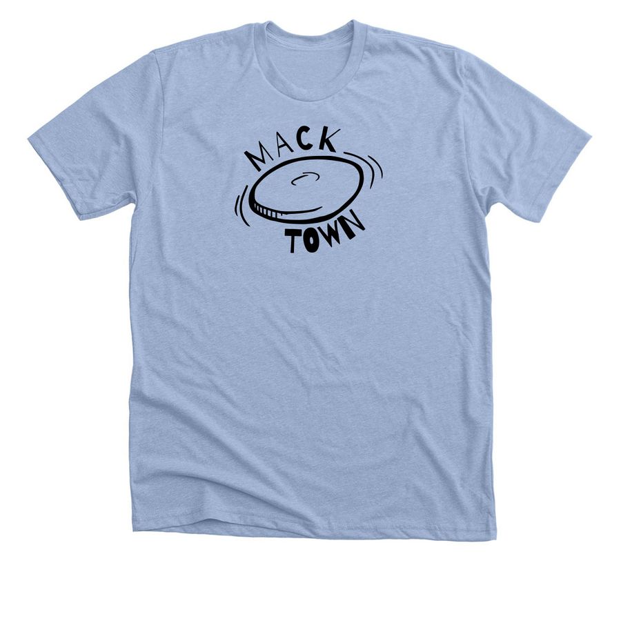 Throw and Putt, a Heather Baby Blue Premium Unisex Tee