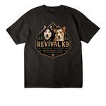 The New Era of Revival K9 | Official Facility, a Black Unisex Heavyweight Tee (back-view)
