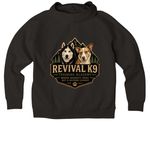 The New Era of Revival K9 | Official Facility, a Deep Black Allmade Organic CVC Pullover Hoodie (back-view)