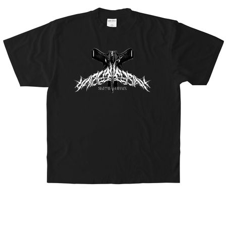 $KRRT COBAIN TRAP MESSIAH LOGO, a Black Heavyweight Garment Dye Tee