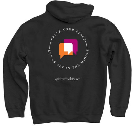 Shop our hoodies, tanks, and tees, a Black Pullover Hoodie (back-view)