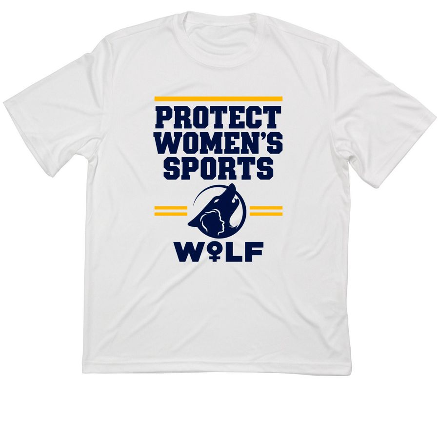 WOLF Sports - Protect Women's Sports, a White Classic Performance Tee